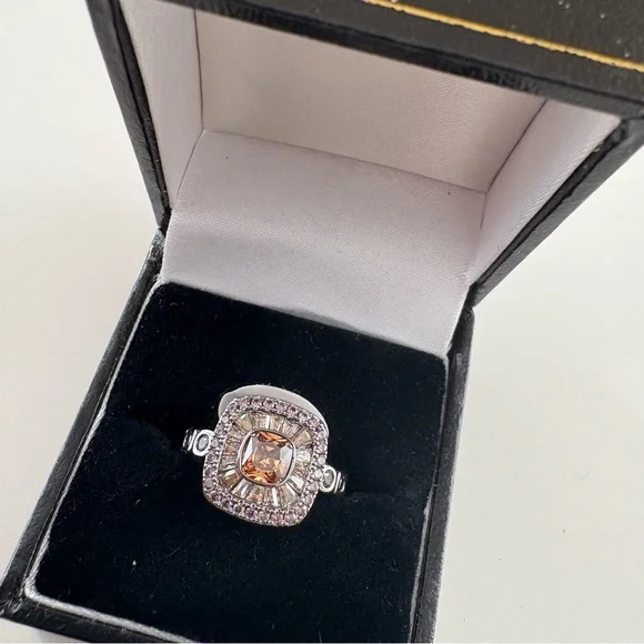 Bomb Party The Grand Prize Ring RG46437 Brown Tourmaline CZ Hematite Plating - Picture 2 of 6